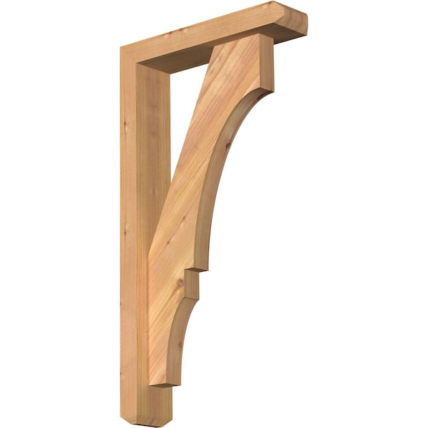 Ekena Millwork Balboa Craftsman Smooth Bracket w/ Offset Brace, Western Red Cedar, 3 1/2"W x 14"D x 26"H BKT0402X14X26BOA04SWR - main